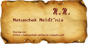 Matuschek Melánia névjegykártya